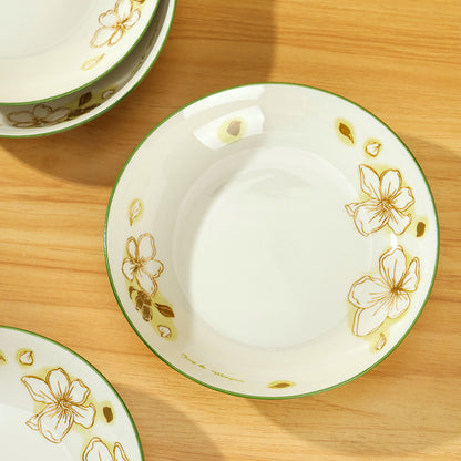 Yongfeng 7 - inch Fruit Platter (Bamboo and Ice - white Magnolia) M.66 JPDB