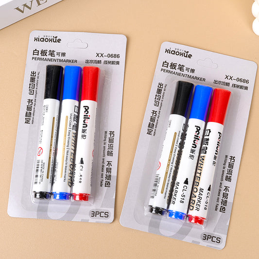 【Juego de escritura versátil】El juego XX-0686 incluye 3 marcadores para pizarra blanca. Escriben con fluidez, dejan marcas nítidas y son ideales para pizarras blancas de oficina, escuela o casa. Ideales para uso diario. M.82