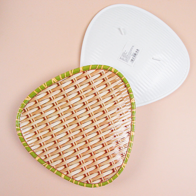LC212 Bamboo Woven Peach-Heart Fruit Plate M.20