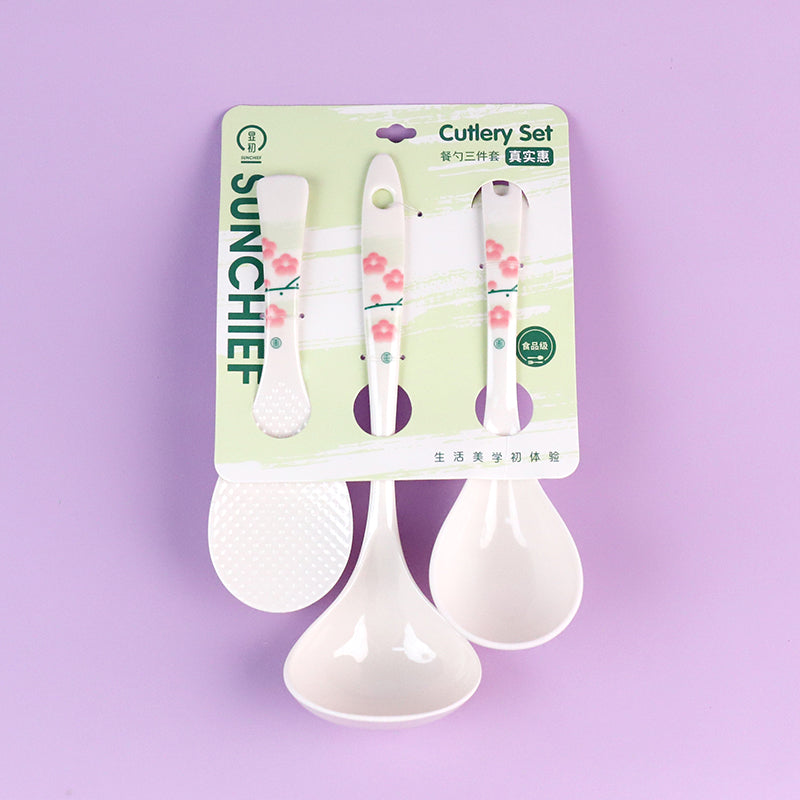 3939 3-Piece Dining Spoon Set with Mixed Designs M.66 JPDB