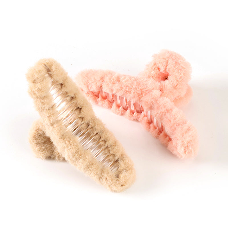 M42 5.12 Inch Large Hair Claw with Minimalist Colorful Furry Texture