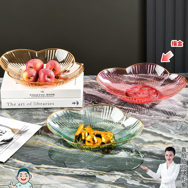 6570 Gold Foil Four-Leaf Clover Fruit Plate (47*29*51) M.20