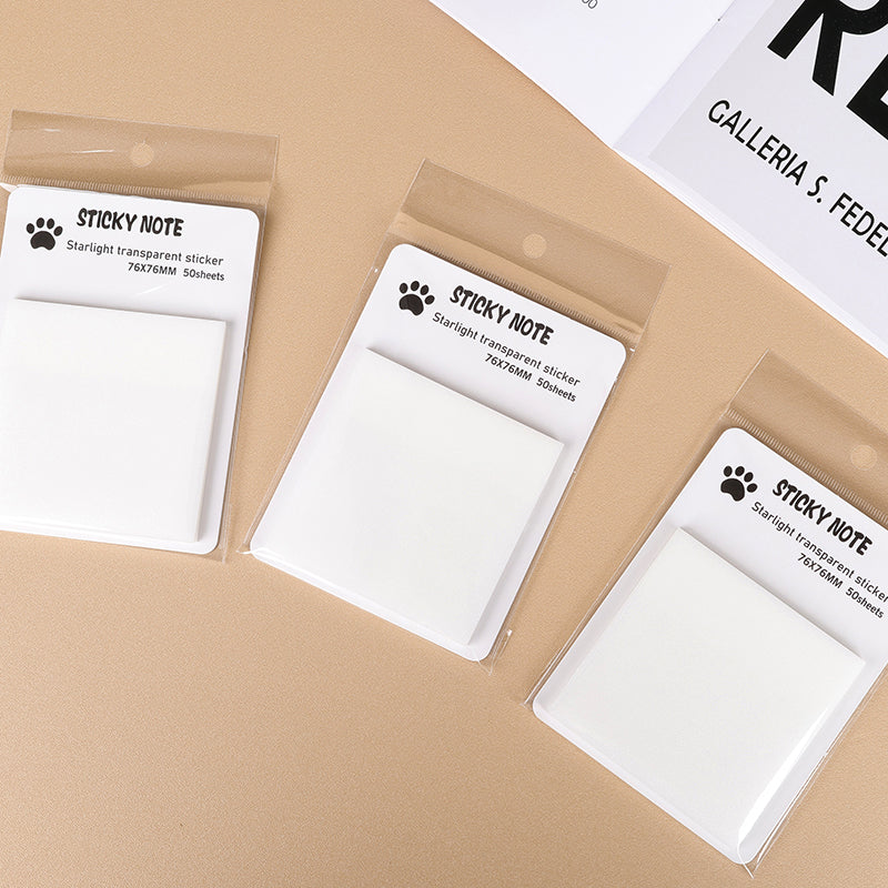 A07-1 Glitter Solid Color Sticky Notes 76x76mm Square 80g Thick Paper for Journal Deco & Office Marking M.81