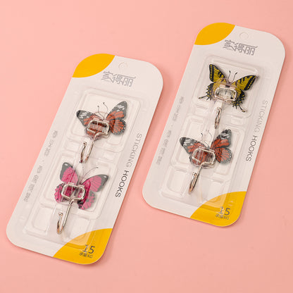 Model JDL369A Adhesive Hooks - 2 Pcs Butterfly Design M.16