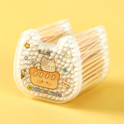 M.27-Mixiaoqi-7036 Cat Head Cotton Swabs (180 pieces)