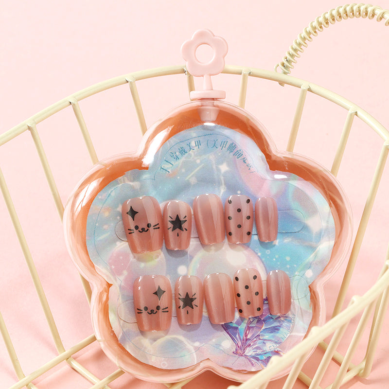 Xiaoniu Youchuang - ZJ1017 Cat's Eye Printed Short Fake Nails M.52