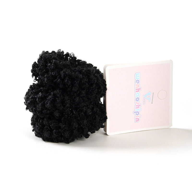 M42 3 New-Style Black Teddy Fleece Hair Ties