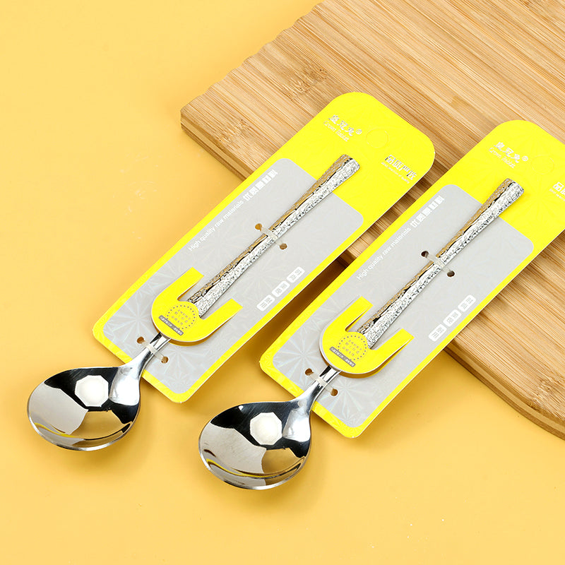 6449 Crown Rabbit Hammered Waist-Designed Round Spoon M.66