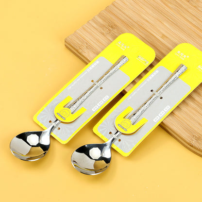 6449 Crown Rabbit Hammered Waist-Designed Round Spoon M.66