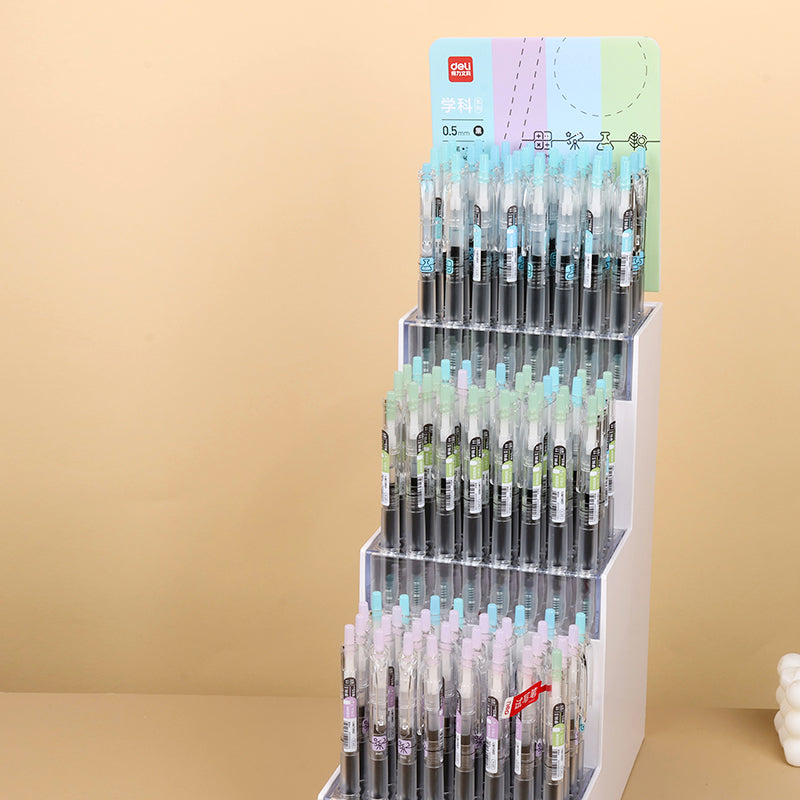 Deli SG07 - K Display - stand Gel Pens. These gel pens from Deli, model SG07 - K, are presented in a display - stand format, which is convenient for both storage and easy access for consumers. M.82