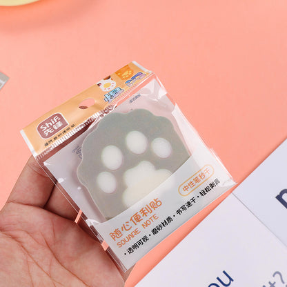 Xianfeng 8699 - Notas adhesivas con purpurina y forma de pata de gato, 80 g de papel grueso, para estudiantes y amantes de los diarios (M.81)