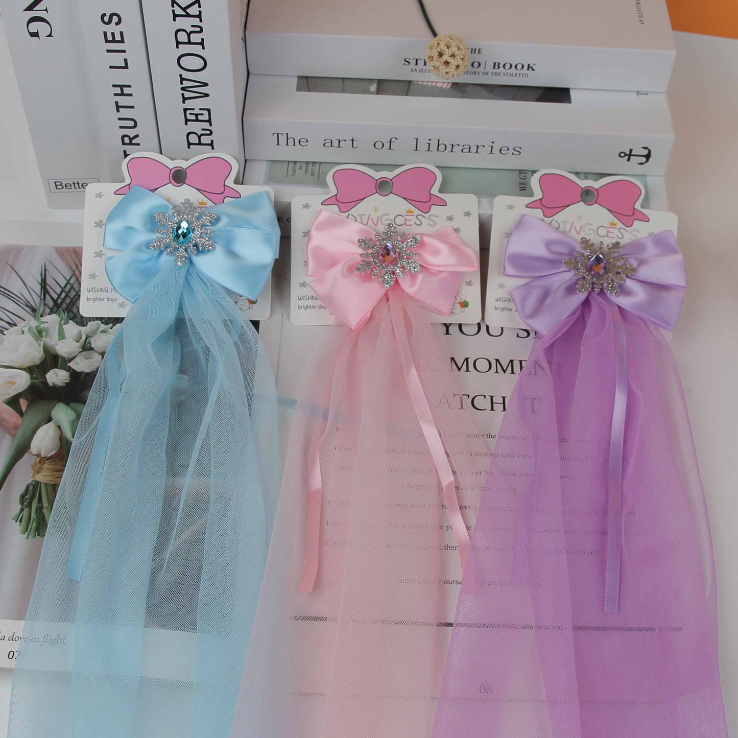 M42 Tulle Mesh Bow Princess Series Duck Clips