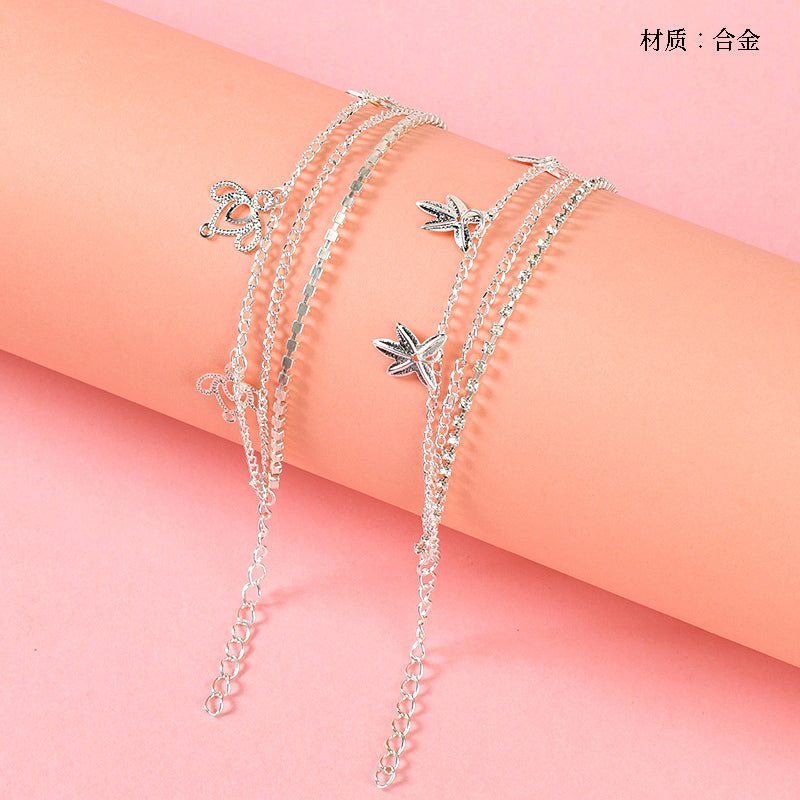 Three-in-One Cubic Zirconia Butterfly Bracelet  M.43