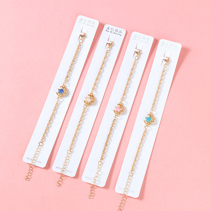 Colorful Star-Moon Alloy Bracelet  M.43