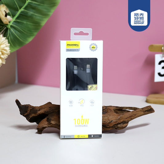 Q33CTC Black Aluminum Alloy Braided Cable - Dual USB-C for Huawei 66W Super Fast Charging A.12 JPDB