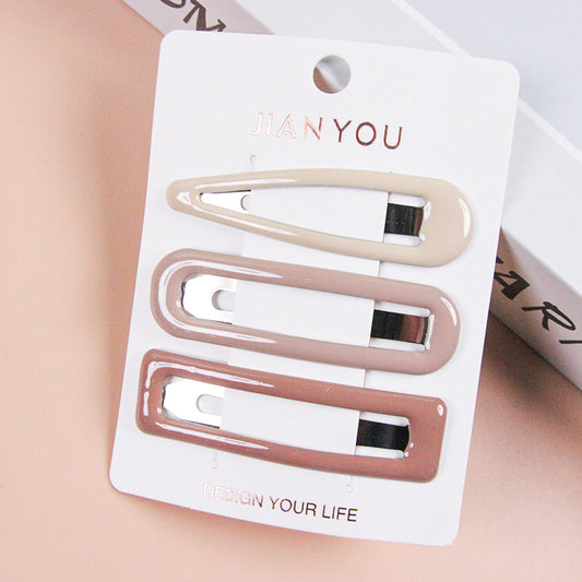 M42 Boxed Three-piece Milk Tea-colored Enamel Bobby Pins