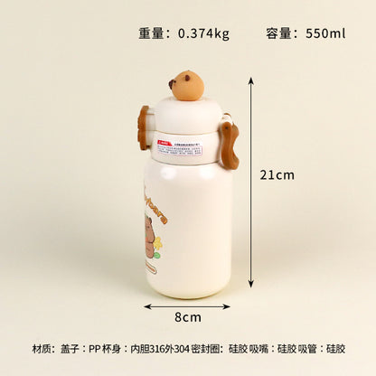 B-2074 Lucky Persimmon Capybara Vacuum Insulated Mug (550ml) M.26 JPDB