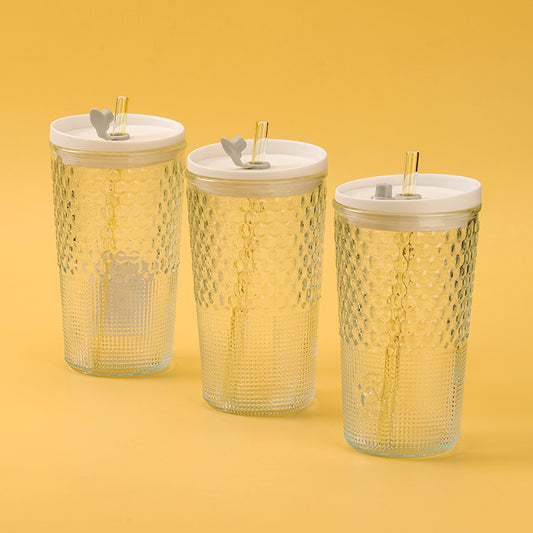 Queen - themed Glass Cup with Straw (450ml) M.17