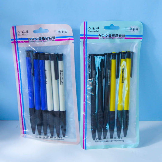 Little Kid 6-Pack Ballpoint Pen 0.5mm Rounded Nib Washable Ink for Primary School Students M.82