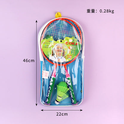 R013 Kids Badminton Racket Double Set Ultra - Light Alloy for 3 - 12 Years Old with 3 Shuttlecocks M.92 JPDB