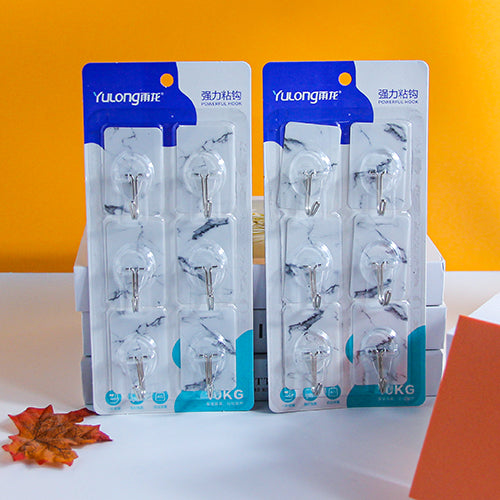 Yulong Model 8127 Adhesive Hooks - 6-Connected Stone Pattern Type M.16