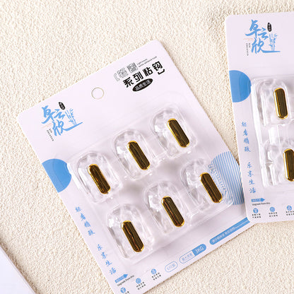 Zhuoyunxin Model 5624 Adhesive Hooks - 6 Pcs Transparent Random Style M.16
