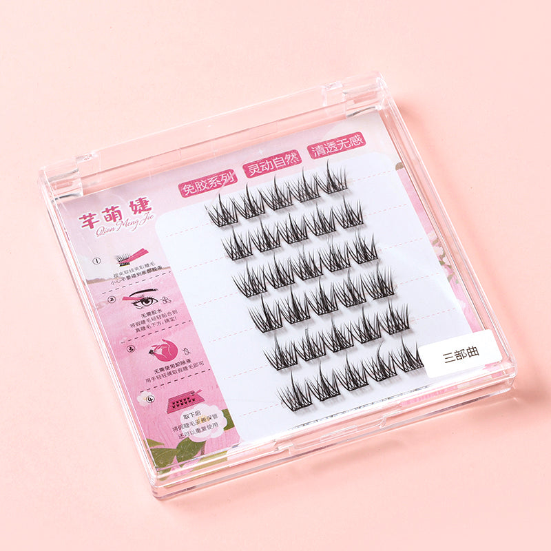 Pestañas postizas Qiyu sin pegamento (estilos variados), populares entre las celebridades de Internet, tamaño 50 