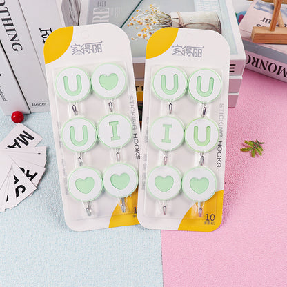 Model JDL-338 Adhesive Hooks - 6 Pcs Heart Design M.16