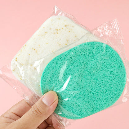 Two two-tone facial cleansing puffs (1+1) M.51