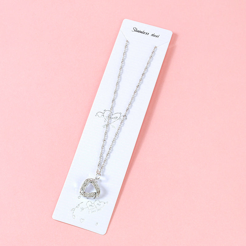 Sparkling Geometric Triangle Necklace M.43