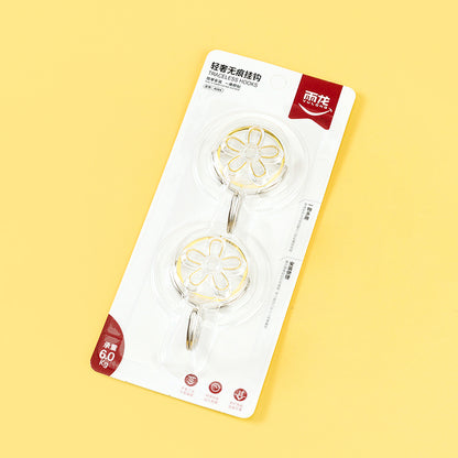 Yulong Model 8084 Adhesive Hooks - 2 Pcs, Golden Rim Bear & Butterfly Design (180 Units) M.16