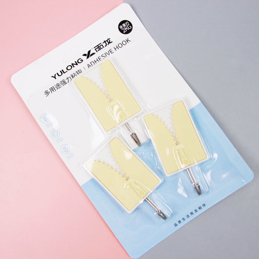 Yulong Model 8047 Adhesive Hooks - 3 Pcs Zipper Design M.16