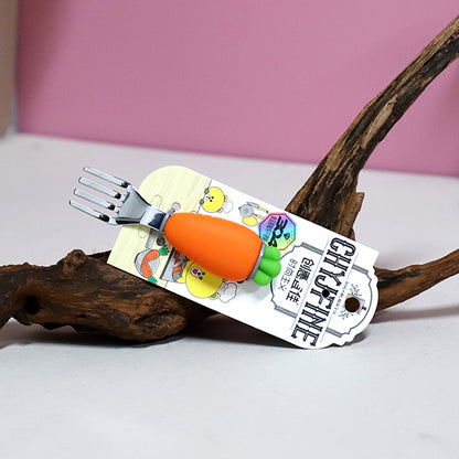 TF - 2120 304 Stainless Steel Kids' Carrot Spork M.66 JPDB