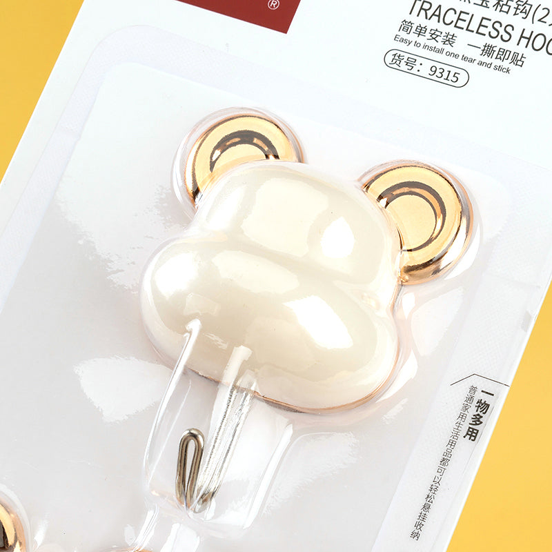 Ganchos adhesivos Qiaoxiaoya modelo 9315 - 2 piezas, diseño de osito, M.16 