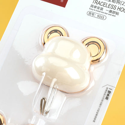 Ganchos adhesivos Qiaoxiaoya modelo 9315 - 2 piezas, diseño de osito, M.16 