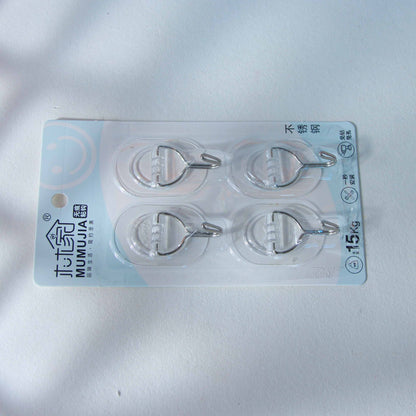 Brand Mumujia Model 228 Adhesive Hooks - 4 Pcs Oval Shape Transparent Type M.16