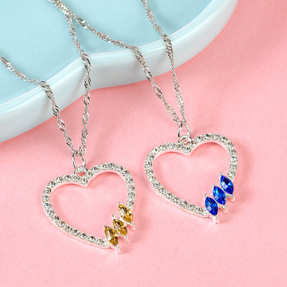Micro - set Zircon Heart - shaped Necklace M.43
