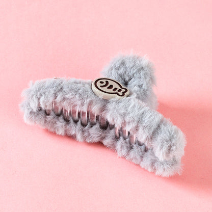 M42 4.33 Inch Large Hair Claw with Double-Side Resin Cartoon & Furry Texture