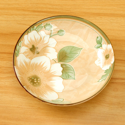 7 - inch Printed Vertical - Striped Plate (with Camellia Pattern) M.66 JPDB