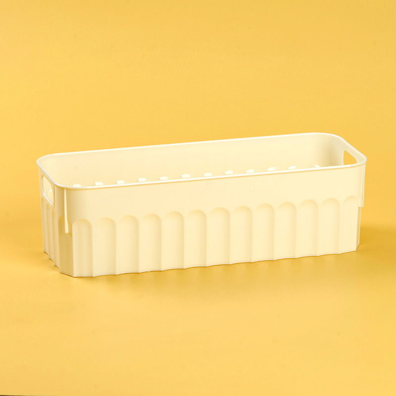 9407 White Long Strip Storage Box Food-Grade PP Narrow Design Gap Organizer M.67