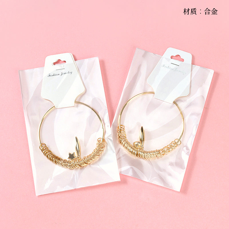 Gold Circle Pendant Bangle  M.43