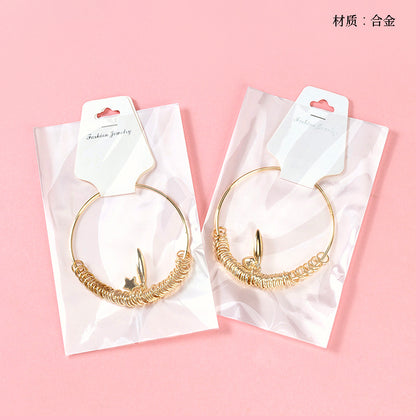 Gold Circle Pendant Bangle  M.43