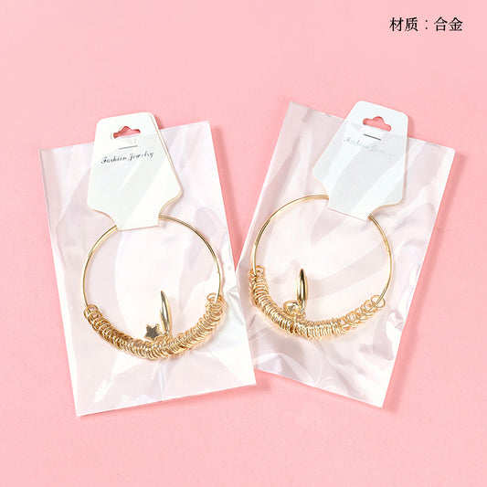 Gold Circle Pendant Bangle  M.43