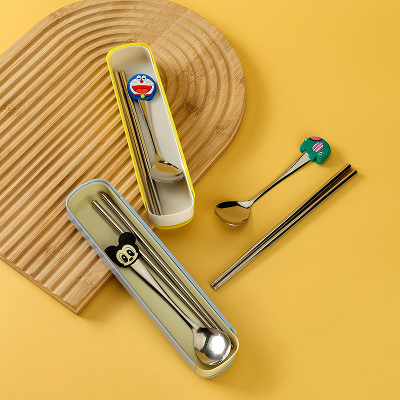 Cartoon-Style Boxed Chopstick & Spoon Set M.66
