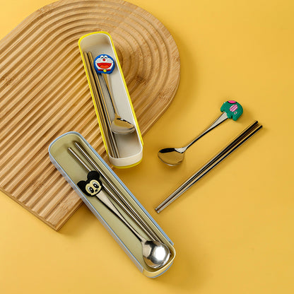 Cartoon-Style Boxed Chopstick & Spoon Set M.66