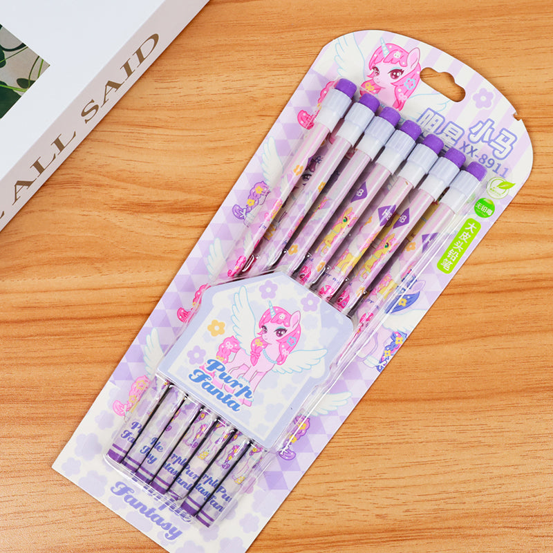 XX - Juego de siete lápices de la serie 89 con borradores grandes (patrones florales aleatorios) M.82