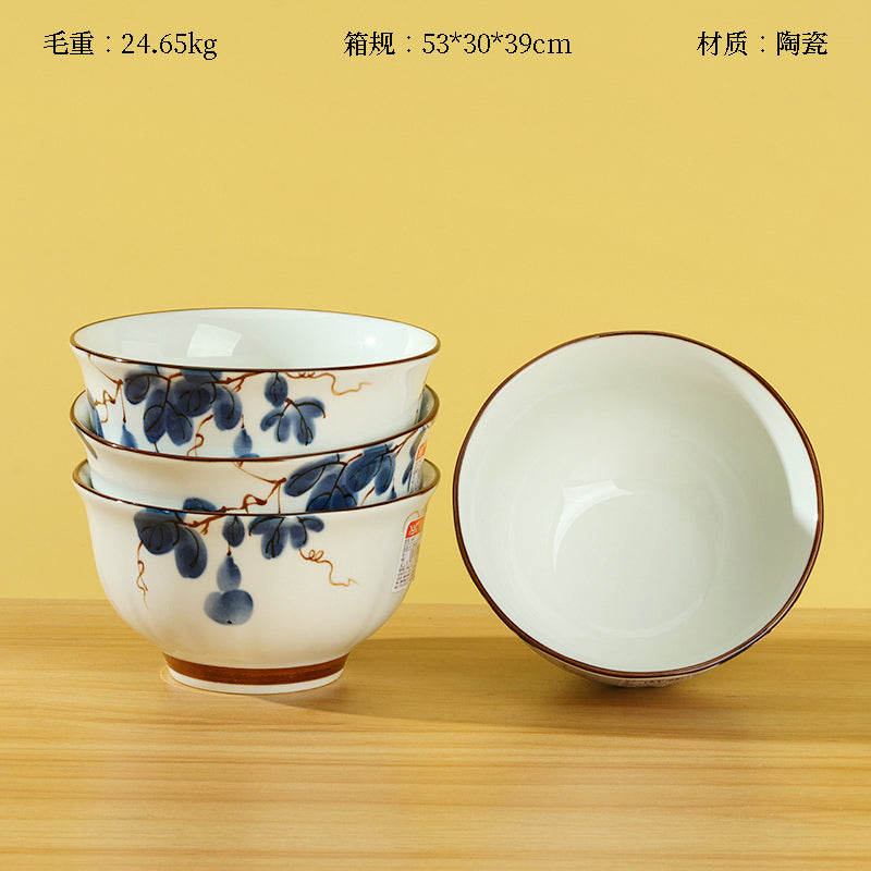 4.7-inch Rose-patterned Gourd Bowl (1487) M.66 JPDB