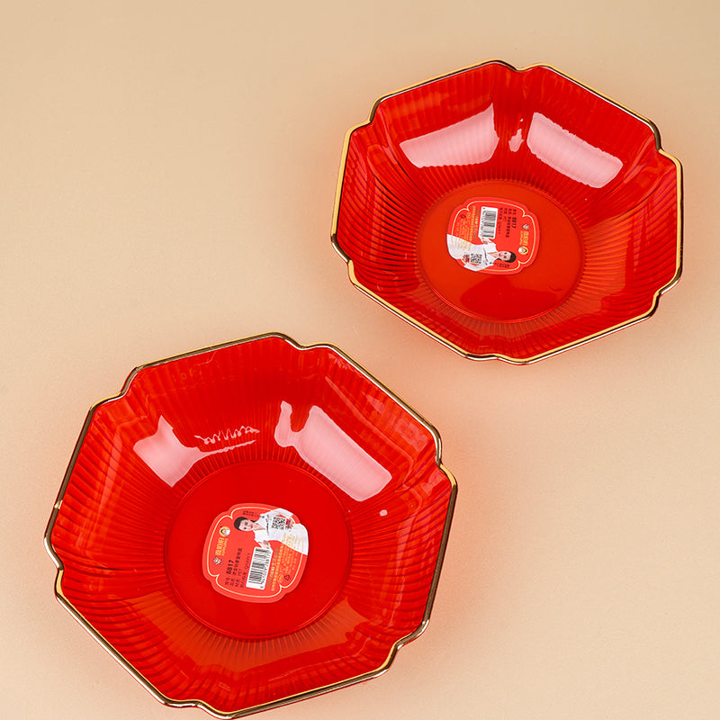 8817 Gilded Wedding Hexagonal Fruit Plate (18*5.5cm) M.20