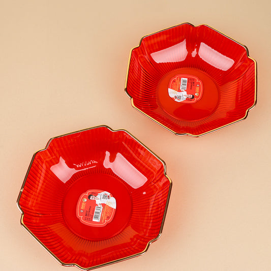 8817 Gilded Wedding Hexagonal Fruit Plate (18*5.5cm) M.20