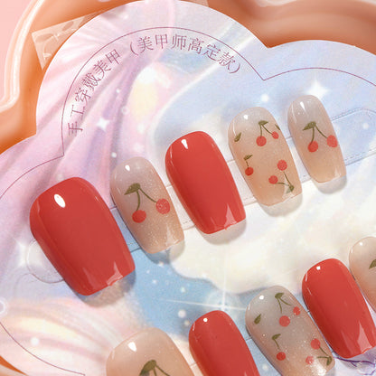 Xiaoniu Youchuang - ZJ1017 Cat's Eye Printed Short Fake Nails M.52